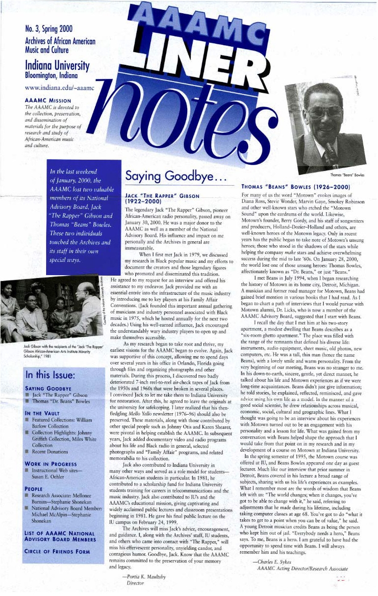 Liner Notes, no. 3 (Spring 2000) feature image
