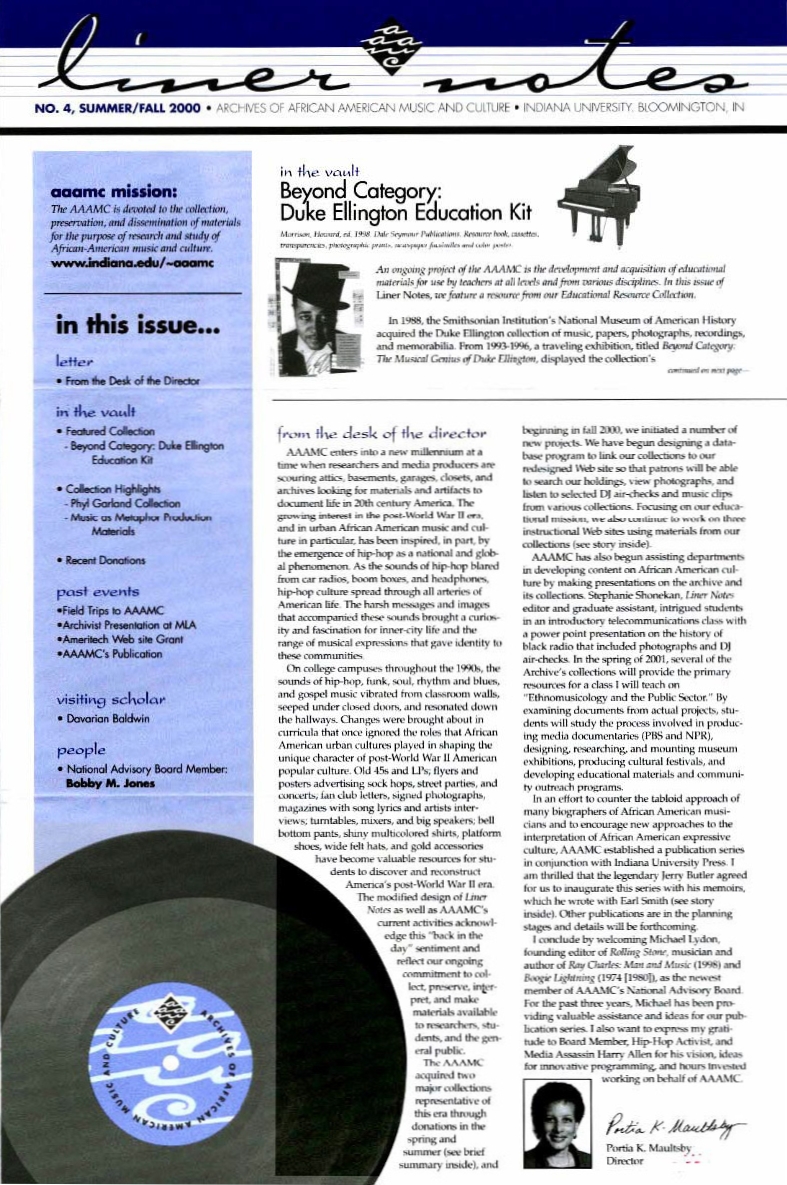 Liner Notes, no. 4 (Summer/Fall 2000) feature image